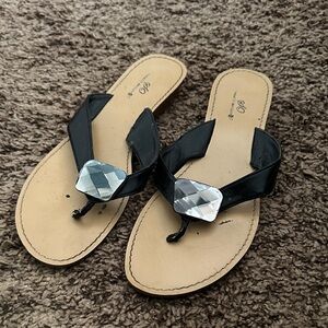 SO Black Sandals with Silver Detail